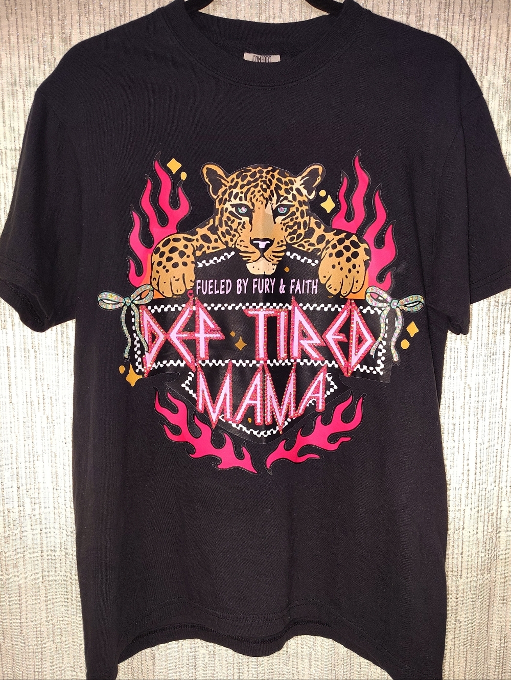 Crystal Studded Hot Pink & Leopard Graphic Tee